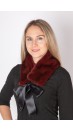 Red mink fur collar-neck warmer